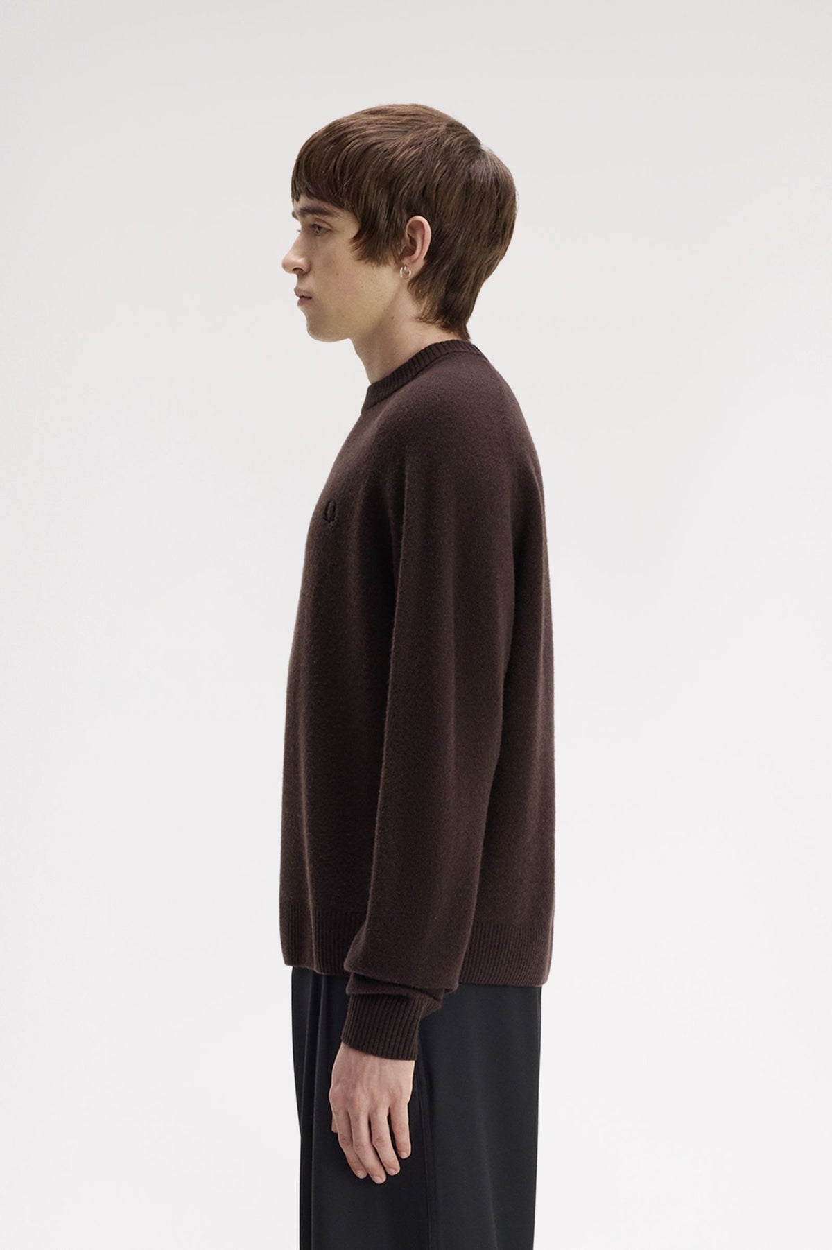 Fred Perry Merino Wool Jumper - Rich Brown