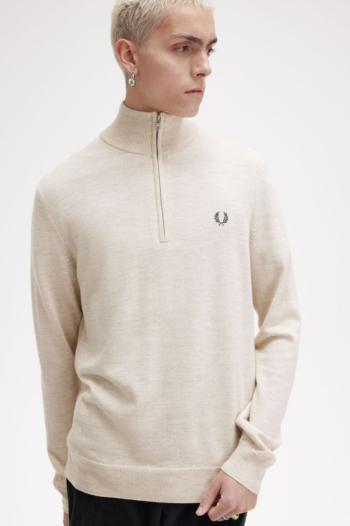 Fred Perry Classic Half Zip Jumper - Porridge Marl