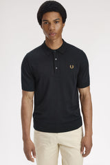 Fred Perry Knitwear Cotton Knitted Shirt - Black / Gold