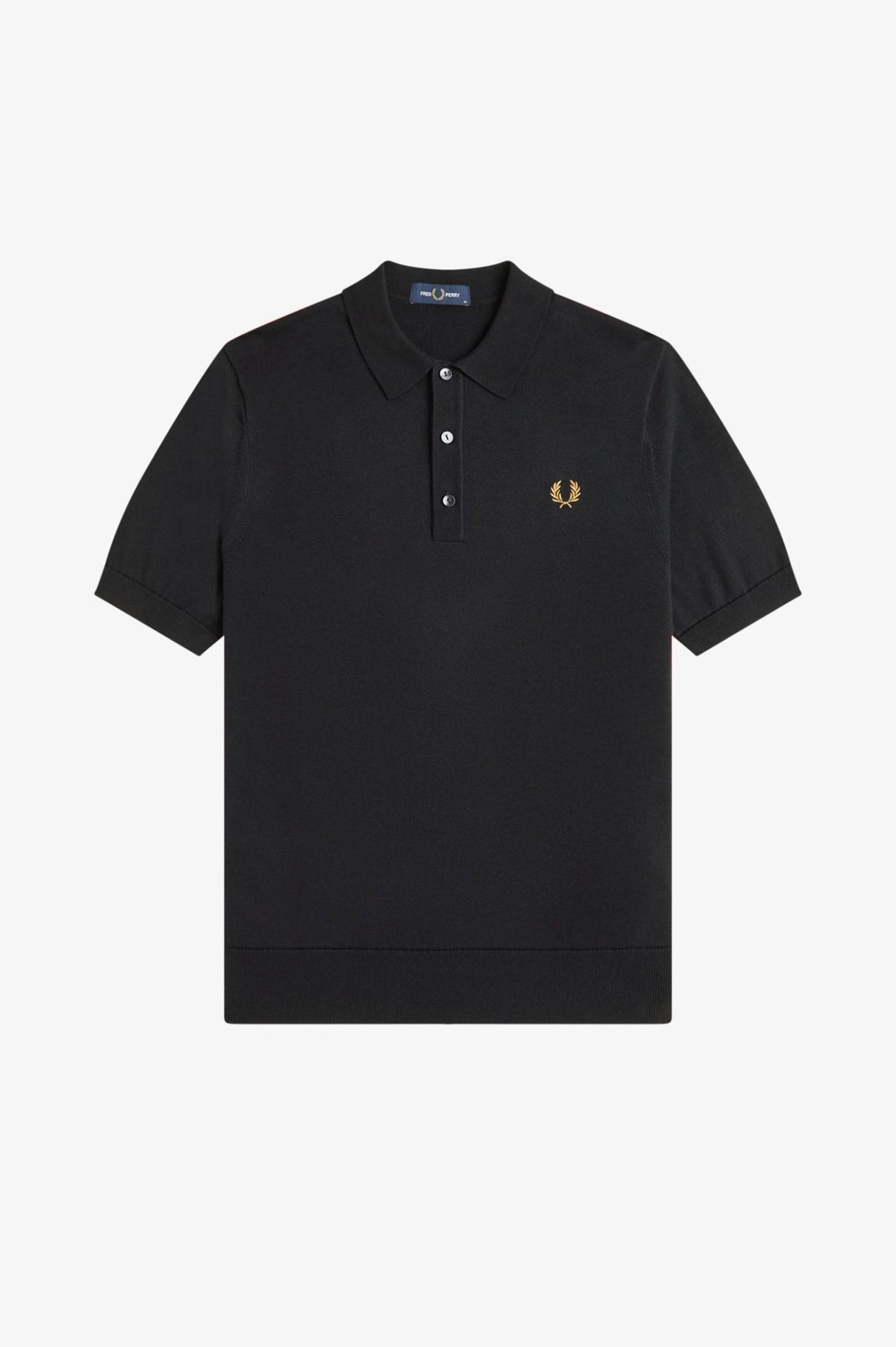 Fred Perry Knitwear Cotton Knitted Shirt - Black / Gold