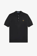 Fred Perry Knitwear Cotton Knitted Shirt - Black / Gold