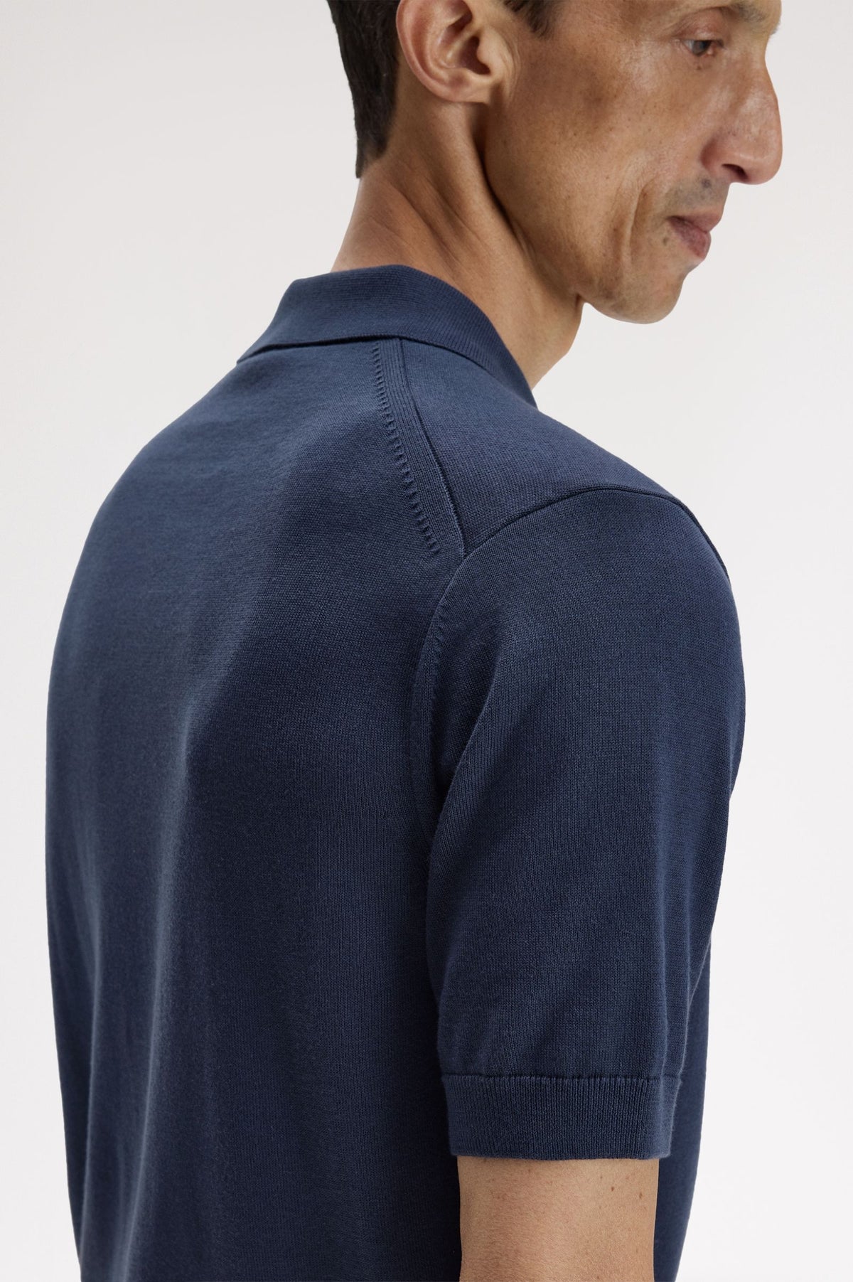 Fred Perry Knitwear Cotton Knitted Shirt - Dark Airforce
