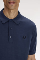 Fred Perry Knitwear Cotton Knitted Shirt - Dark Airforce