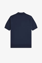 Fred Perry Knitwear Cotton Knitted Shirt - Dark Airforce