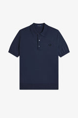 Fred Perry Knitwear Cotton Knitted Shirt - Dark Airforce