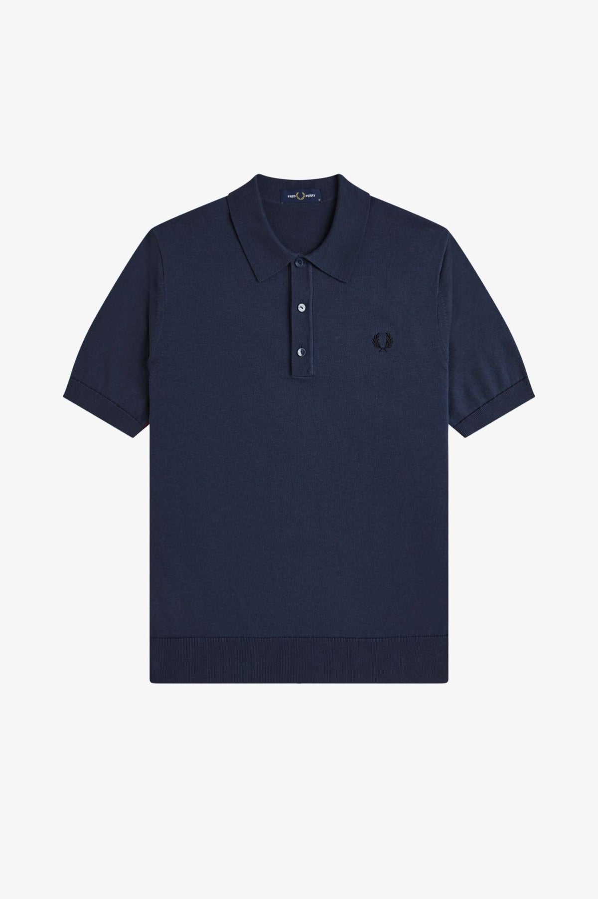 Fred Perry Knitwear Cotton Knitted Shirt - Dark Airforce