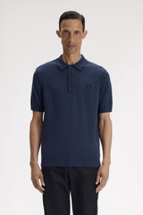 Fred Perry Knitwear Cotton Knitted Shirt - Dark Airforce