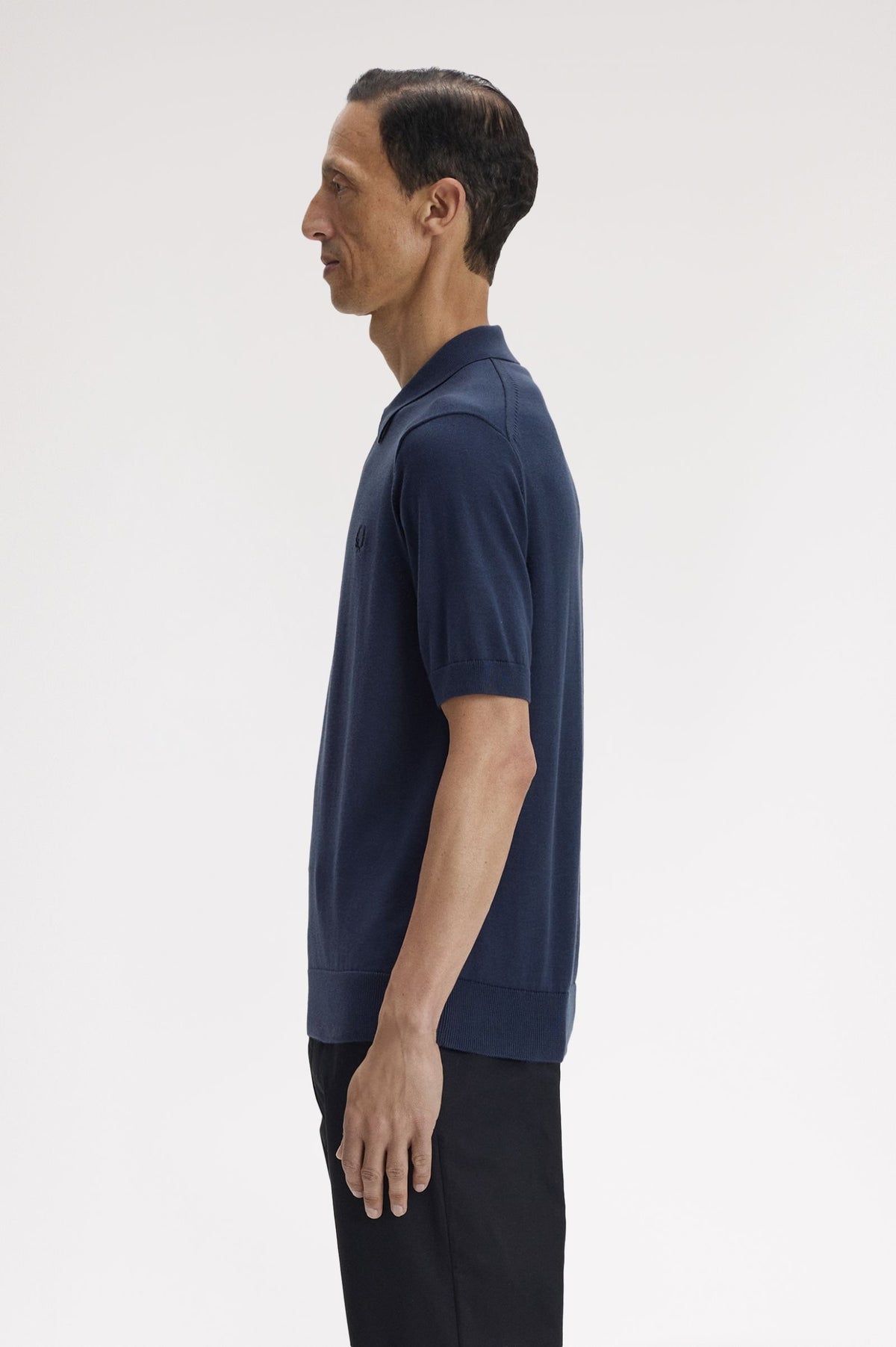 Fred Perry Knitwear Cotton Knitted Shirt - Dark Airforce