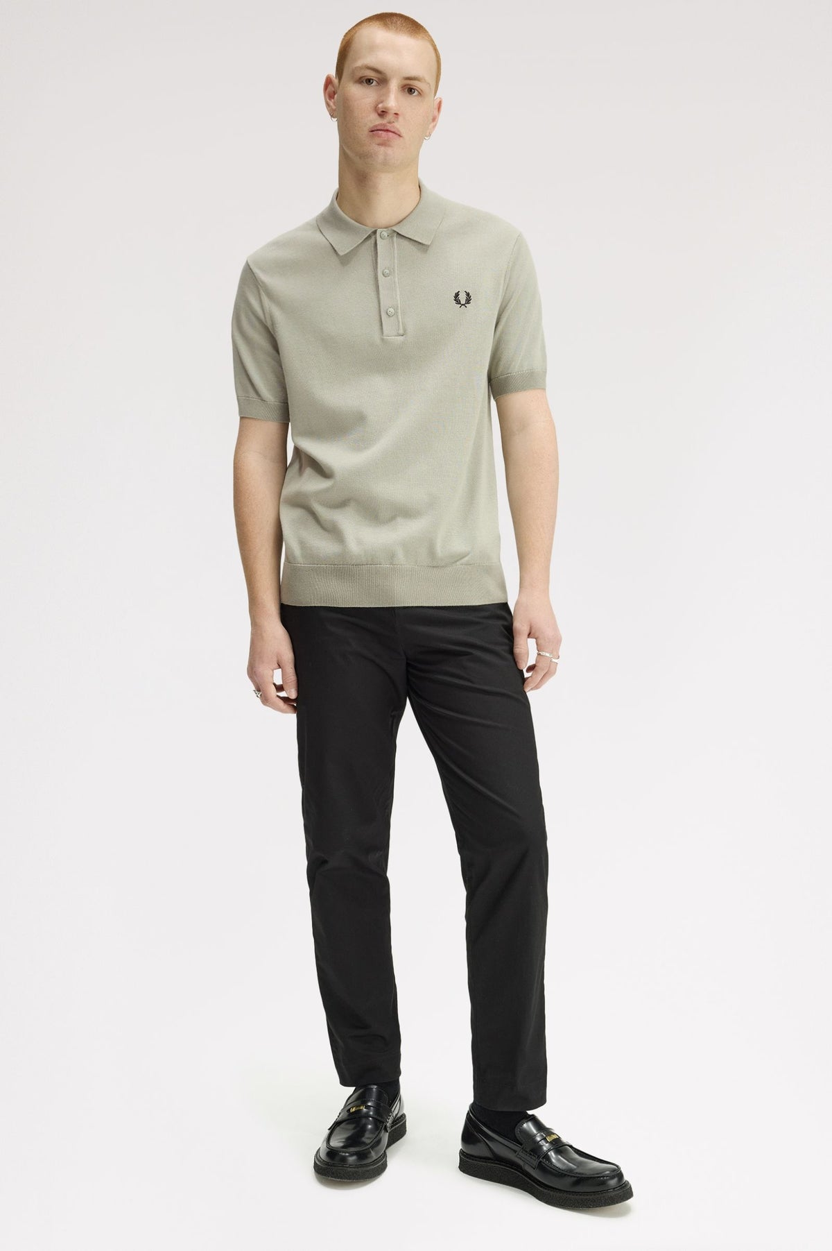 Fred Perry Knitwear Cotton Knitted Shirt - Seagrass
