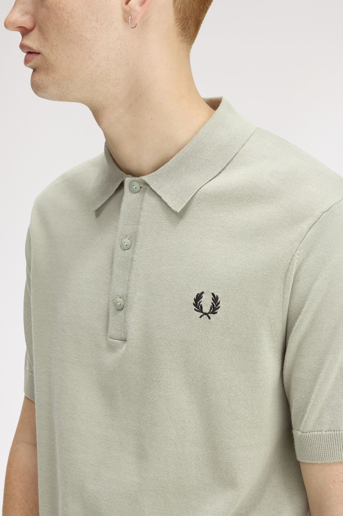 Fred Perry Knitwear Cotton Knitted Shirt - Seagrass