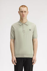 Fred Perry Knitwear Cotton Knitted Shirt - Seagrass