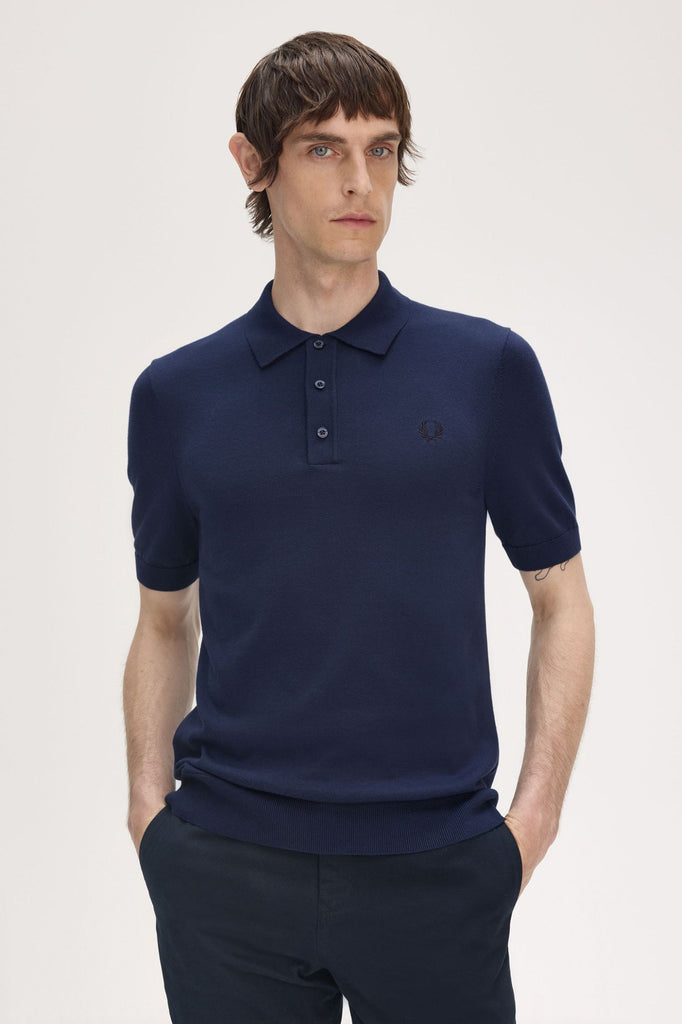 Fred Perry Polo Cotton Knitted Shirt - Tennis Blue