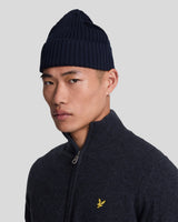 Lyle & Scott Lambswool Zip Through Cardigan - Dark navy marl
