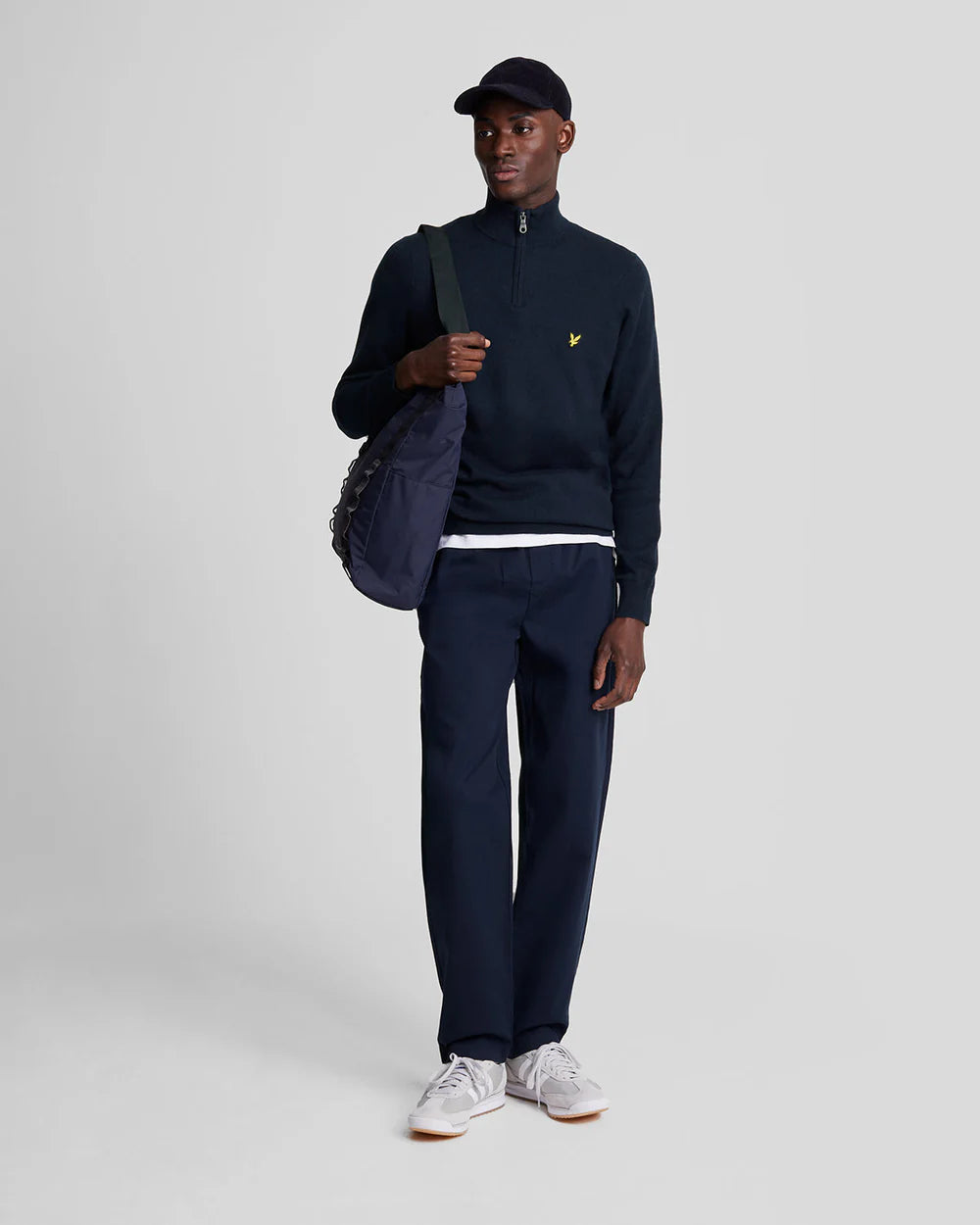 Lyle & Scott Cotton Merino 1/4 Zip Jumper- Dark Navy