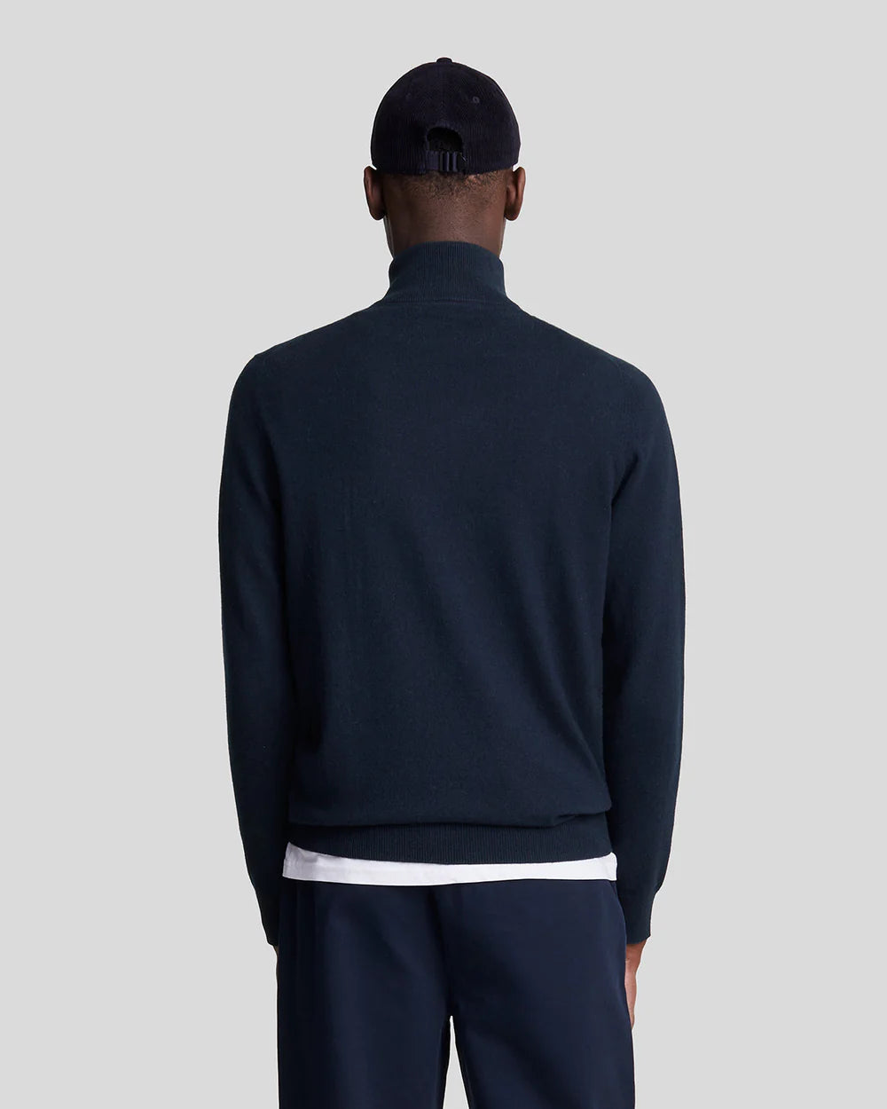 Lyle & Scott Cotton Merino 1/4 Zip Jumper- Dark Navy