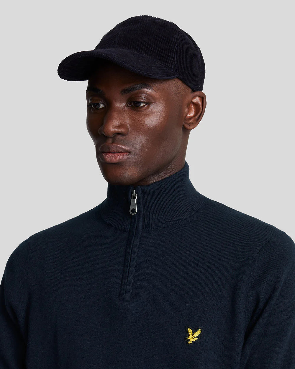 Lyle & Scott Cotton Merino 1/4 Zip Jumper- Dark Navy