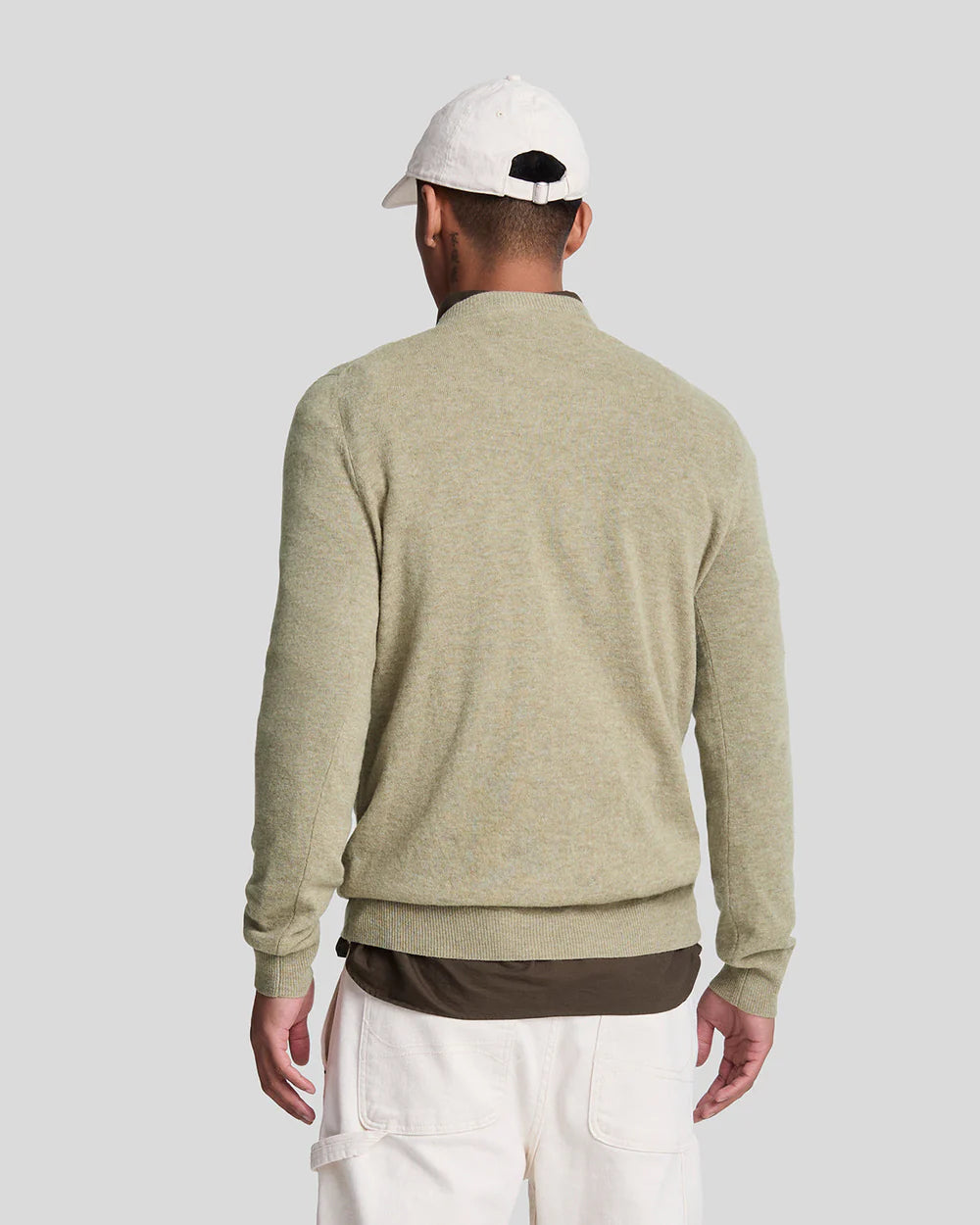 Lyle & Scott Lambswool Crew Neck Jumper - Sage Uniform marl