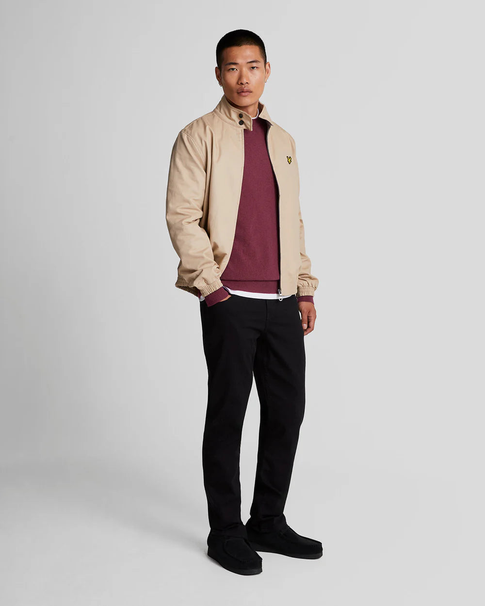 Lyle & Scott Lambswool Crew Neck Jumper - Burgundy Marl