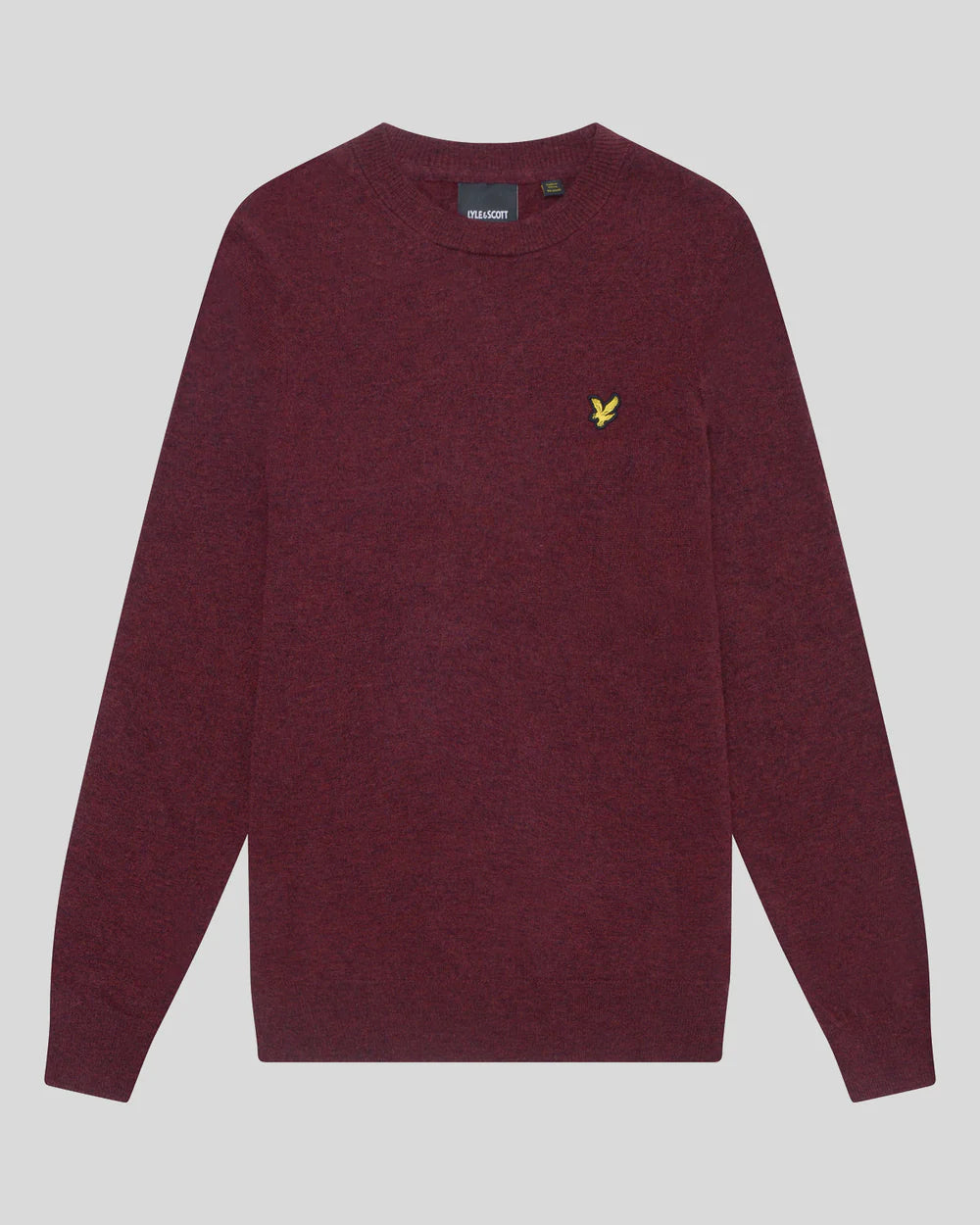 Lyle & Scott Lambswool Crew Neck Jumper - Burgundy Marl