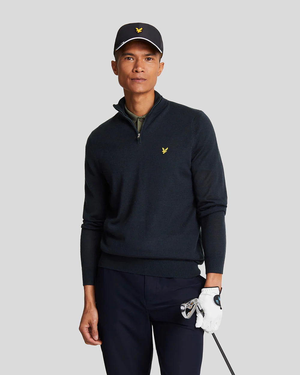 Lyle & ScottKnitwear - Golf 1/4 Zip Merino Jumper - Dark Navy