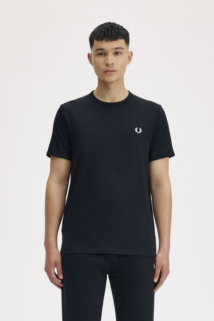 Fred Perry Ringer T-Shirt - Black