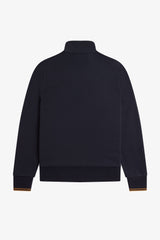 Fred Perry Sweater - Half Zip Sweatshirt - Navy / Dark Caramel