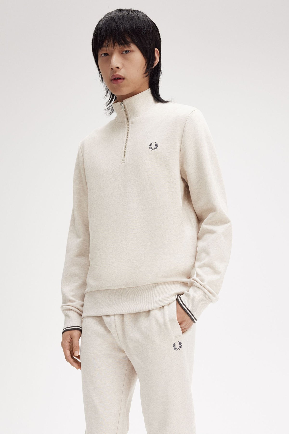 Fred Perry Zip sweater - Porridge Marl