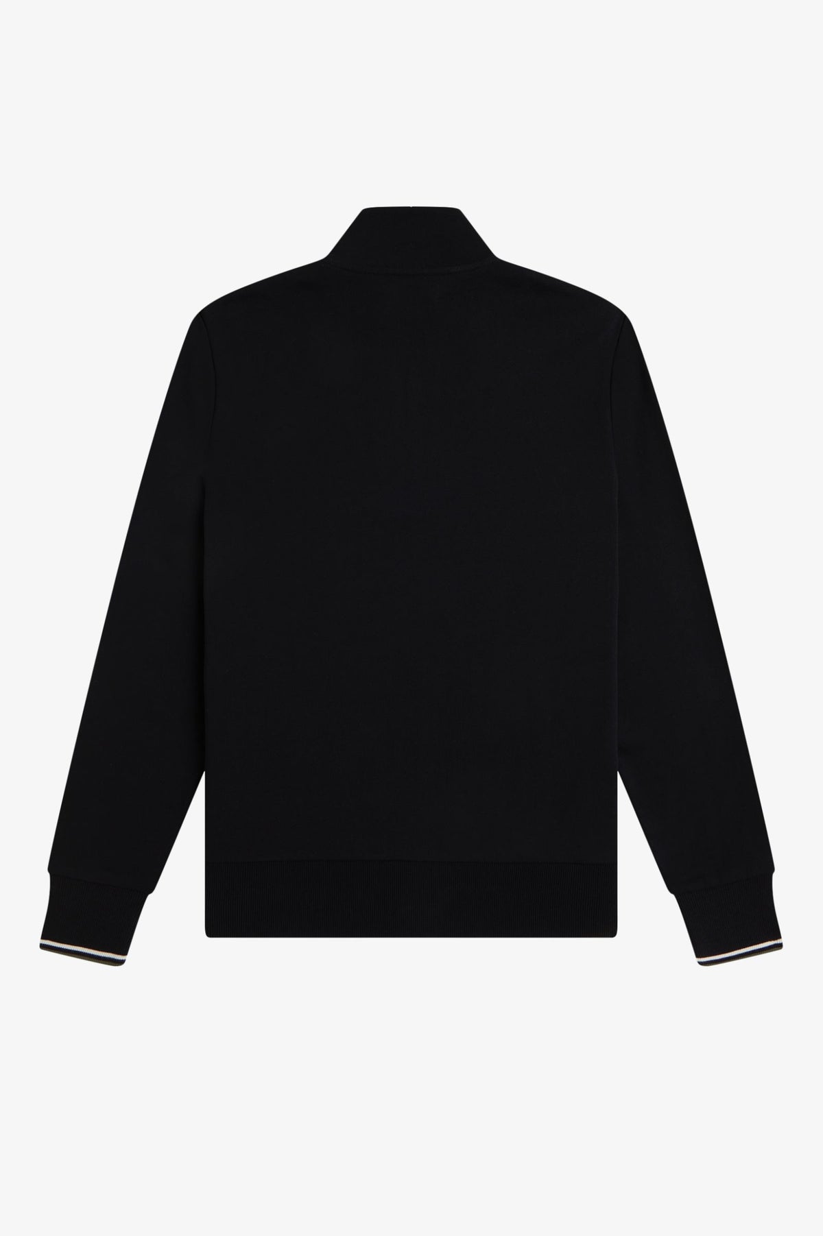 Fred Perry Half Zip Sweatshirt - Black / Ecru / Laurel Wreath Green