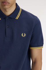 Fred Perry Twin Tipped M3600 Cotton piqué - Tennis Blue / Lemon Barley