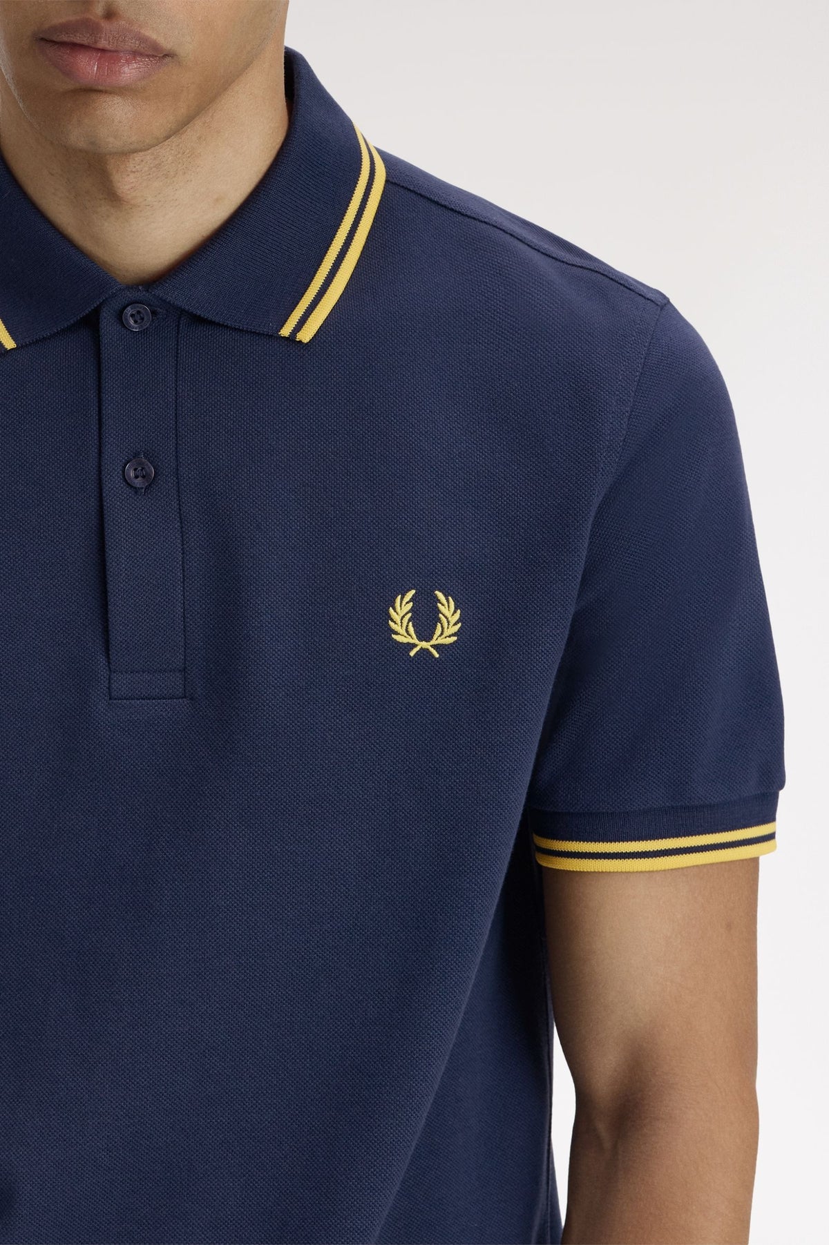 Fred Perry Twin Tipped M3600 Cotton piqué - Tennis Blue / Lemon Barley