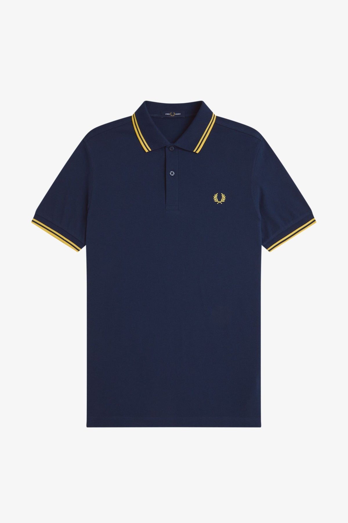 Fred Perry Twin Tipped M3600 Cotton piqué - Tennis Blue / Lemon Barley
