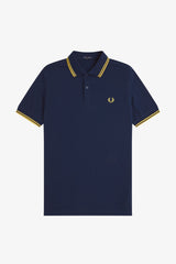 Fred Perry Twin Tipped M3600 Cotton piqué - Tennis Blue / Lemon Barley