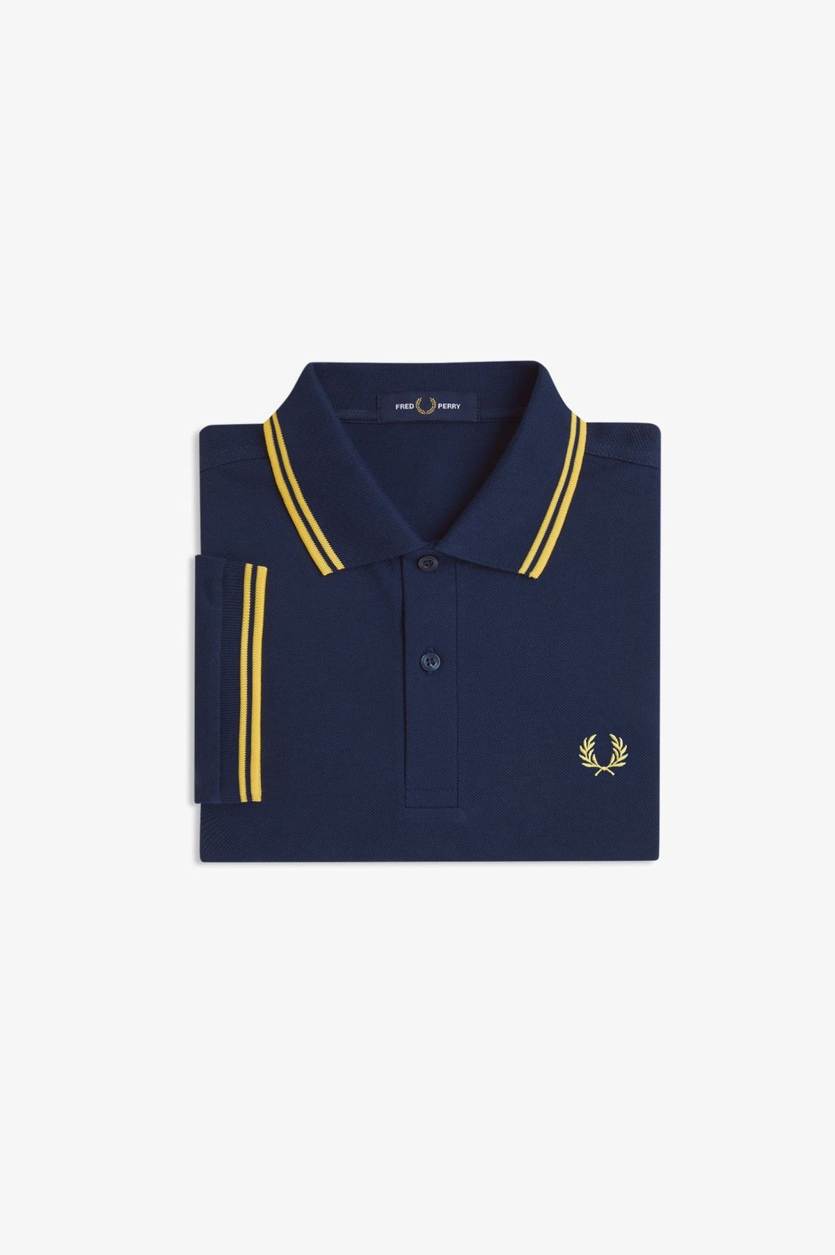 Fred Perry Twin Tipped M3600 Cotton piqué - Tennis Blue / Lemon Barley