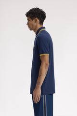 Fred Perry Twin Tipped M3600 Cotton piqué - Tennis Blue / Lemon Barley