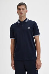 Fred Perry Twin tipped Polo - Navy/White