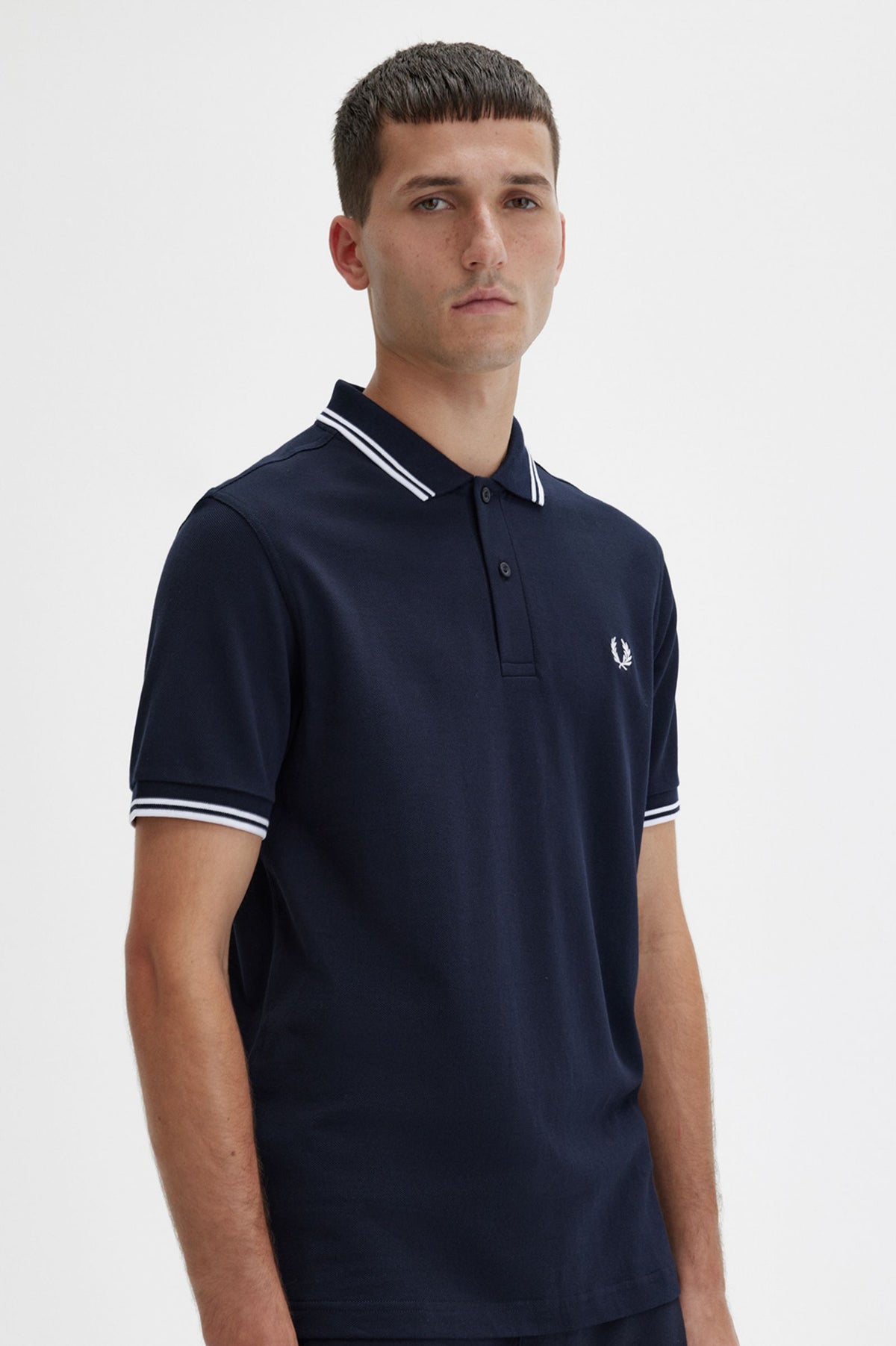 Fred Perry Twin tipped Polo - Navy/White