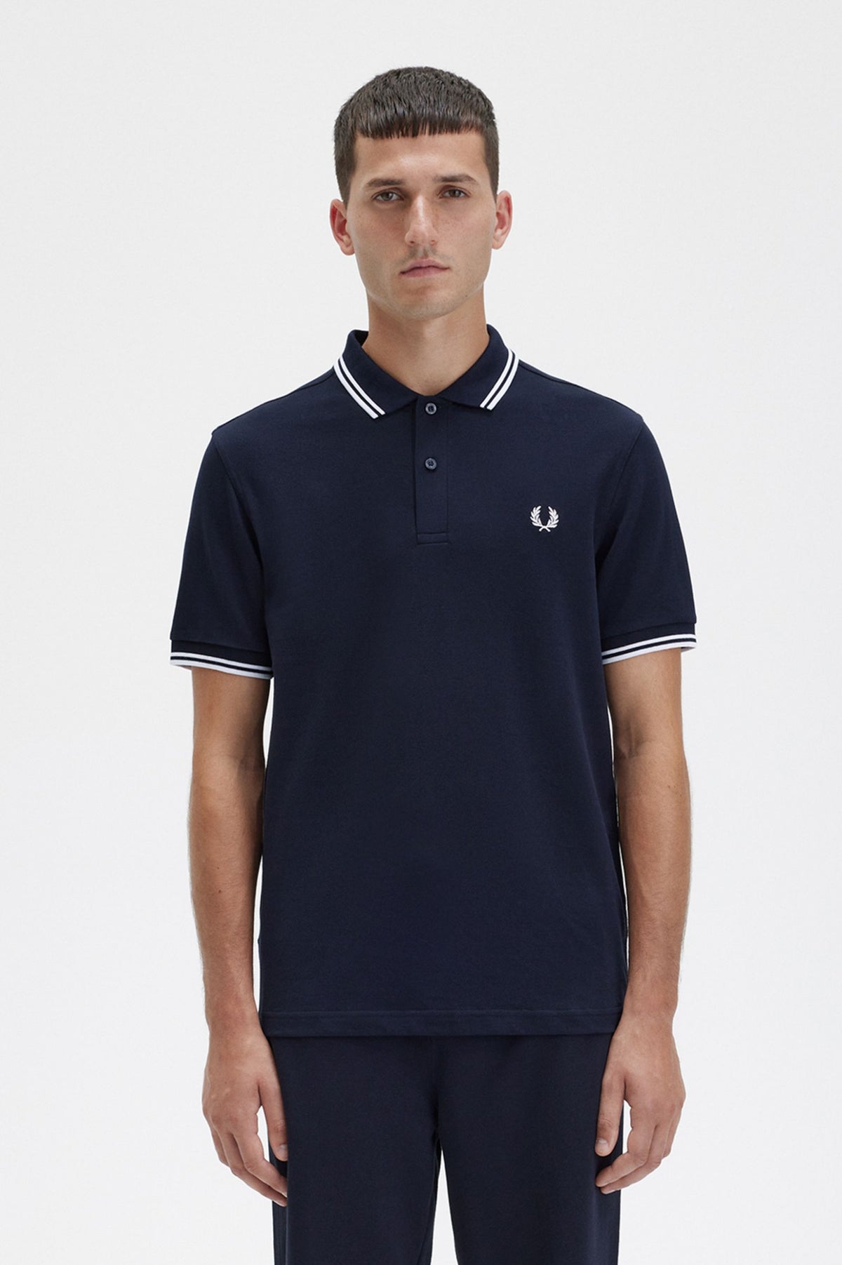 Fred Perry Twin tipped Polo - Navy/White