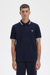 Fred Perry Twin tipped Polo - Navy/White