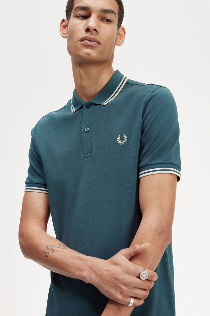 Fred Perry Twin tipped Polo - Petrol Blue