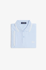 Fred Perry Twin Tipped M3600 Cotton piqué - Light Smoke / Ecru