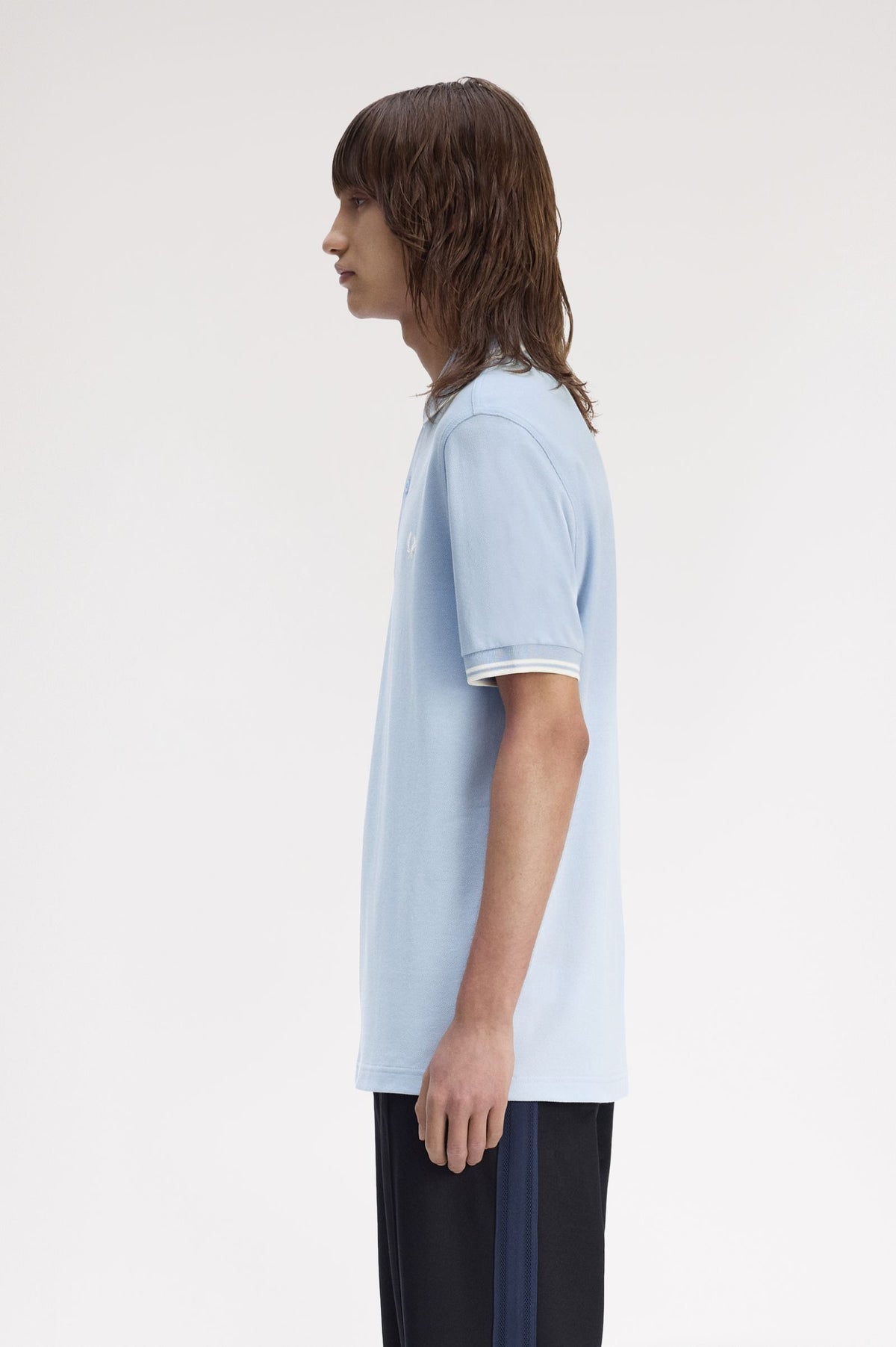 Fred Perry Twin Tipped M3600 Cotton piqué - Light Smoke / Ecru