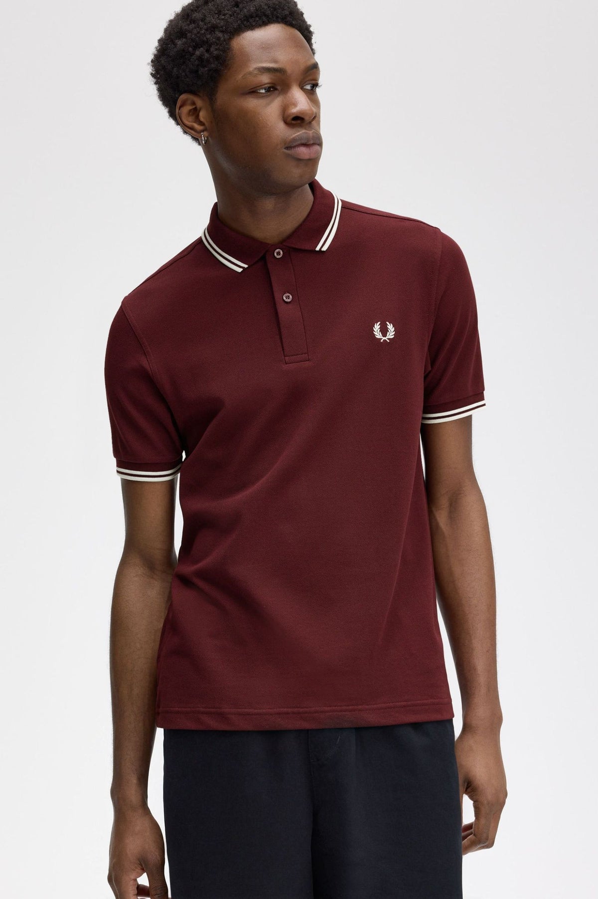 Fred Perry Twin Tipped M3600 Cotton piqué - Oxblood / Ecru / Ecru