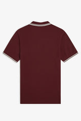 Fred Perry Twin Tipped M3600 Cotton piqué - Oxblood / Ecru / Ecru
