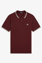 Fred Perry Twin Tipped M3600 Cotton piqué - Oxblood / Ecru / Ecru