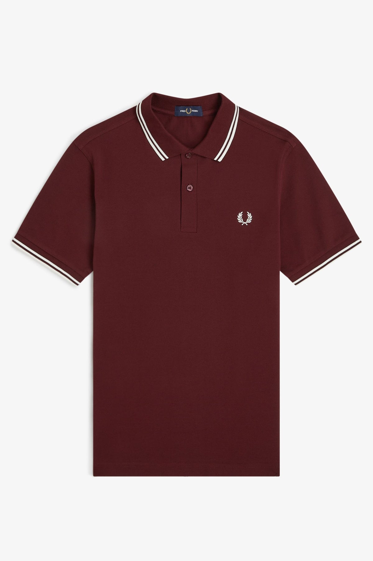 Fred Perry Twin Tipped M3600 Cotton piqué - Oxblood / Ecru / Ecru