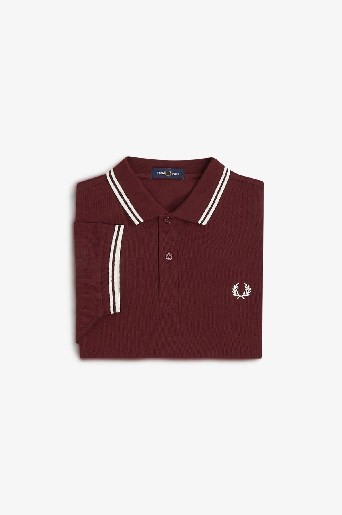 Fred Perry Twin Tipped M3600 Cotton piqué - Oxblood / Ecru / Ecru