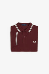 Fred Perry Twin Tipped M3600 Cotton piqué - Oxblood / Ecru / Ecru