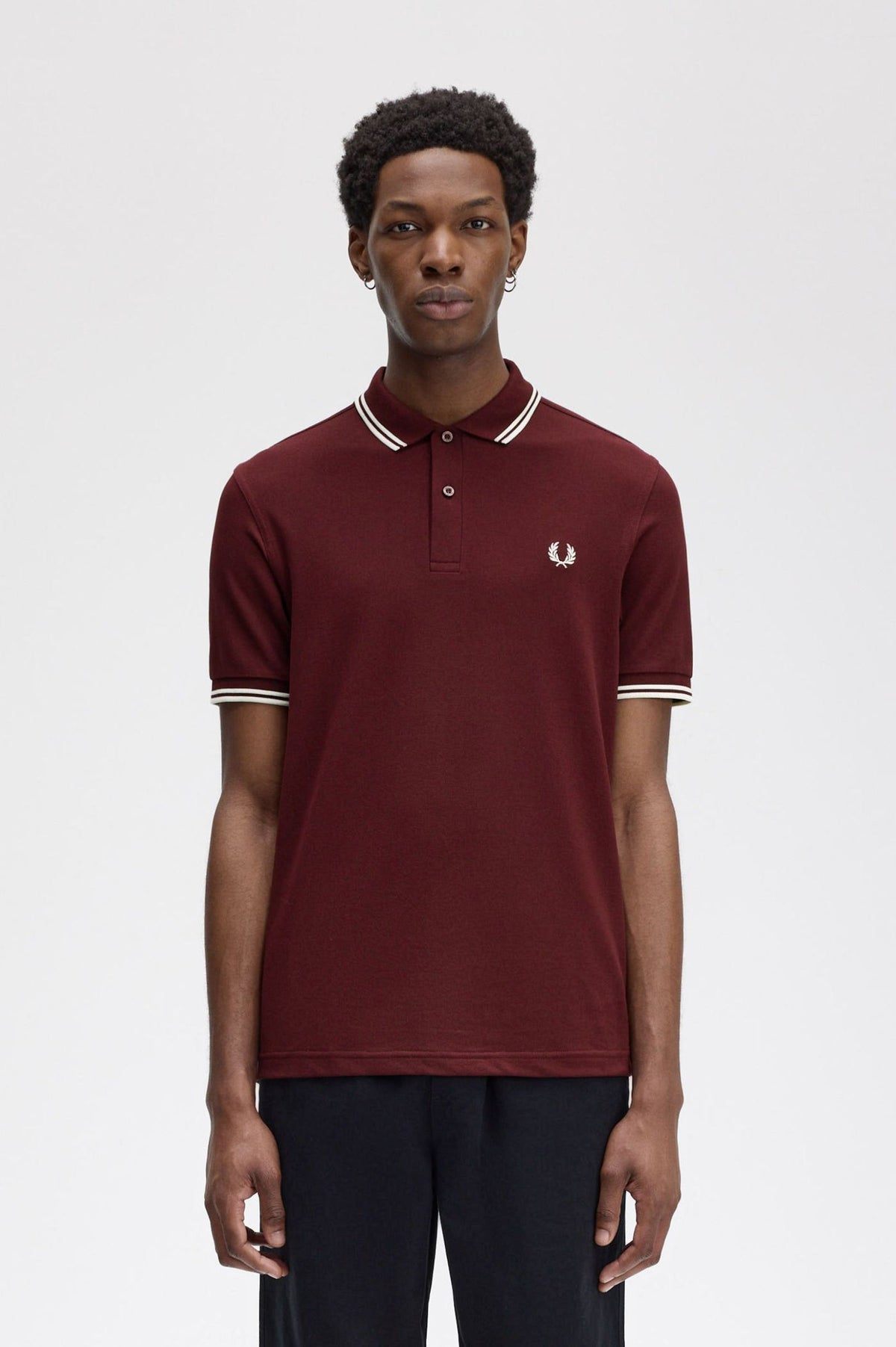 Fred Perry Twin Tipped M3600 Cotton piqué - Oxblood / Ecru / Ecru