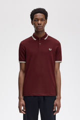 Fred Perry Twin Tipped M3600 Cotton piqué - Oxblood / Ecru / Ecru