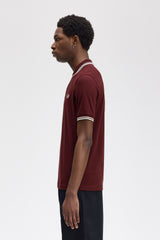 Fred Perry Twin Tipped M3600 Cotton piqué - Oxblood / Ecru / Ecru